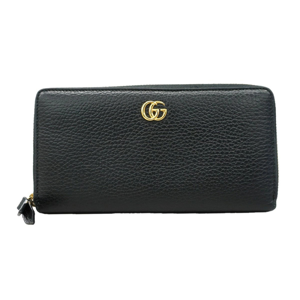 Gucci Long Wallet GG Marmont Leather Black